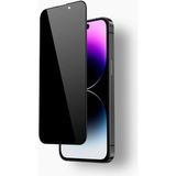 Vendas iPhone 15 Pro Max Uyumlu Super Hardness Privacy Gizleyen Hayalet Temperli Cam Ekran Koruyucu - Siyah