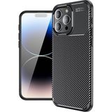 Vendas iPhone 15 Pro Uyumlu Deep Dizayn Auto Focus Tasarımlı Karbon Dizayn Kılıf - Siyah