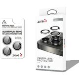 Vendas iPhone 17 Pro Max Zore Cl-12 Premium Safir Parmak Izi Bırakmayan Anti-Reflective Kamera Lens Koruyucu - Titanyum - Gümüş