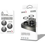 Vendas iPhone 17 Pro Zore CL-12 Premium Safir Parmak İzi Bırakmayan Anti-Reflective Kamera Lens Koruyucu - Titanyum - Gri