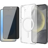 Vendas Samsung Galaxy S24 Plus Kılıf Kamera Korumalı M-safe Sert PC Zore Porto Kapak + Hayalet Ekran Koruyucu - Şeffaf
