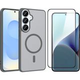Vendas Samsung Galaxy S24 Plus Kılıf M-Safe Şarj Özellikli Zore Babet Kapak + Cam Ekran Koruyucu - Gri