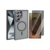 Vendas Samsung Galaxy S24 Ultra Kılıf Magsafe Şarj Özellikli Mat Arka Yüzey Vendas Sio Kapak + Hayalet Ekran Koruyucu