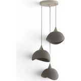 Vendly Beton Görünümlü Iskandinav Tarzı Salon Oturma Odası 3'lü Avize 32 x 70 cm Gri