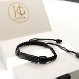 Vendly Blackcraft Oltu Taşı Geometrik Örgü Bileklik( Ayarlanabilir)