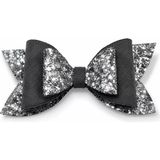 Vendly Glitter Detaylı Fiyonk Saç Tokası 9x5 cm Gri