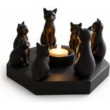 Vendly Ritüel Kedi Mumluk Biblo Plastik 20 cm Siyah