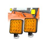 Vendortuning Off Road Traktör Tır Kamyon Sis Fari Ve Çalışma Lambası 16 Led Kare Turuncu 3 İNÇ 84mm