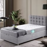 Venedik Baza Başlık Letto Yatak Seti, Açık Gri, 90X200