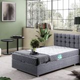 Venedik Baza Başlık Letto Yatak Seti, Gri, 90X200