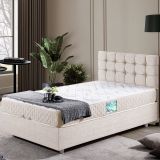 Venedik Baza Başlık Letto Yatak Seti, Krem, 90X200