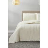 Venedik Elyaf Dolgulu Çift Kişilik 240X260 Cm Yatak Örtüsü Krem