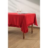 Venedik Fırfırlı Masa Örtüsü (Kırmızı, 150x250)