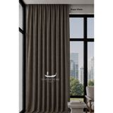 venedik home Koyu Vizon Renk Milas Keten Fon Perde Pilesiz Ekstrafor Büzgülü Özel Dikim