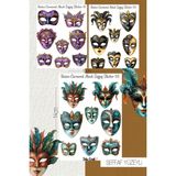 Venedik Karnaval Maskeleri Temalı Şeffaf Sticker Seti 01-02-03 Ajanda Planlayıcı Bullet Journal Için Uygundur - Renkli - Yarı Şeffaf - 10,5x14,8cm