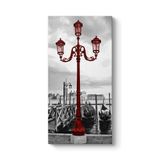 Venedik Kırmızı Sokak Lambası Tablosu 60 x 120