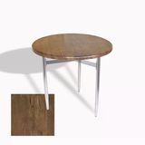 Venedik Masa Yuvarlak Çap 70 Kromnikel (Werzalit, Wermodin Veya Allzalit Tabla) - Rustic Dark