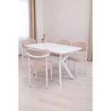Venedik Polo Mdf Lak Panel Açılır Mutfak Masa Sandalye Takımı 80*130CM - Beyaz - 80 x 130 cm