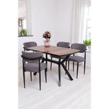 Venedik Polo Mdf Lak Panel Açılır Mutfak Masa Sandalye Takımı 80*130CM - Ceviz - 80 x 130 cm