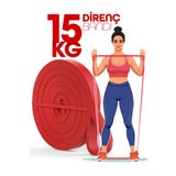 Venenon 15KG Barfiks Lastiği Gym Resistance Band Antrenman Kas Geliştirme Bandı Kırmızı (Orta Sert)
