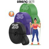 Venenon 25 + 35 + 45 KG 3'lü SET Barfiks Lastiği Gym Resistance Band Antrenman Kas Geliştirme Bandı