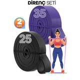 Venenon 25 + 35 KG 2'li SET Barfiks Lastiği Gym Resistance Band Antrenman Kas Geliştirme Bandı