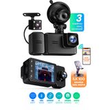 Venenon 3 Kameralı Wifi Ekran Araç Kamerası FullHD Geniş Ön + Arka + Araç İçi Kamera Hareket Sensörü EF1313