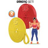Venenon 5 + 15 KG 2'li SET Barfiks Lastiği Gym Resistance Band Antrenman Kas Geliştirme Bandı