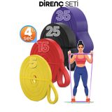 Venenon 5+15+25+35 KG 4'lü SET Barfiks Lastiği Gym Resistance Band Antrenman Kas Geliştirme Bandı 4 BOY