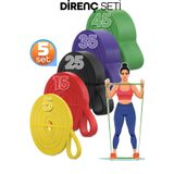 Venenon 5+15+25+35+45 KG 5'li SET Barfiks Lastiği Gym Resistance Band Antrenman Kas Geliştirme Bandı 5 BOY