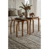 venera 3 lü Zigon Sehpa Sehpa Takımı Salon Sehpası Mdf Bohem Ceviz Servis Sehpası Flex Modern