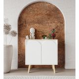 Venezia Ahşap Ayaklı Bohem Konsol-çok Amaçlı Dolap-vitrin Safir Meşe-beyaz 76 Cm