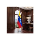 Venezuela Direkli - Altın Saçaklı Saten Makam Bayrağı Seti (Krom Direk)