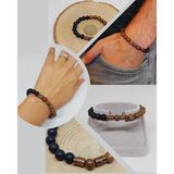 Venge Ağacı & Oniks Taşı 8mm Unisex Tasarım Bileklik Hawaii Model (5136)
