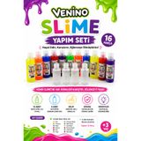 Venino Mega Slime Yapım Seti 12 Renk 70 ML Slime Jeli 4 Adet 70 ml Sıvı Boraks
