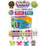 Venino Slime Yapım Seti 10 Renk 70 ML Slime Jeli 2 Adet 70 ml Sıvı Boraks
