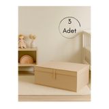 Venita Home 3 Adet Kapaklı Kutu Formunda Çok Amaçlı Hurç ( Çamaşır-saklama-düzenleme Vb. ) Düzenleyici, 50x40x19