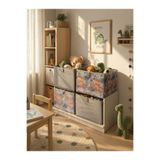 Venita Home 4'lü Set Çocuk Odası Oyuncak Sepeti, Saklama Kutusu, Dolap Içi Düzenleyici, 35x35x25 cm