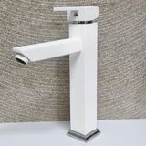 Venita Kare Aç Kapa Çanak Tipi Uzun Beyaz Lavabo Bataryası