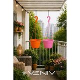 Veniv 2 Adet Askılı Dekoratif Saksı 18 cm Çap Yükseklik 12 cm