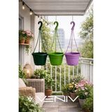Veniv 3 Askılı Dekoratif Saksı - 18 cm x 12 cm Plastik Malzeme Bahçe & Balkon Uyumlu
