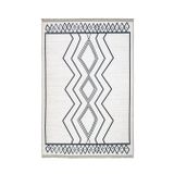 Venlo Beyaz Geometrik Modern Geometrik Etnik Desenli Boho Makinada Yıkanabilir Hafif Hav Toz Vermez Leke Tutmaz Kaymaz Taban Dijital Makine Baskı Halı Oturma Odası Salon Yolluk Koridor Mutfak Halısı