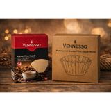 Vennesso Kahve Filtre Kağıdı Bundle Set, No:4 80 Adet ve Profesyonel Basket Filtre 90/250, Beyazlatılmamış Doğal Kağıt, 2'li Set