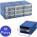Venoa Ds50 Şeffaf Çekmeceli Avadanlık Parça Kutusu 32 Parça 140x230x95 Mm