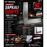 Venoa Ekonomik Tip Şapkalı Gönye 300x175 mm DIN 875 Paslanmaz Çelik Hassas Ölçüm Gönyesi