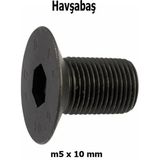 Venoa m5x10 mm Havşabaş İmbus Civata 10.9 Kalite Siyah DIN7991 Alyan Vida – 30 Adet