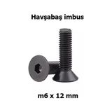 Venoa m6x16 mm Havşabaş İmbus Civata 10.9 Kalite Siyah DIN7991 Alyan Vida – 30’lu Paket