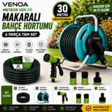 Venoa Meteor VDY30 Kırılmaz Örgülü Makaralı Bahçe Su Hortumu 30 Metre 6 Parça Set VENOA003VDY030