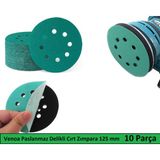 Venoa Paslanmaz Metal Ahşap Delikli Cırt Zımpara Kağıdı 125 mm 10 Parça 80 Kum