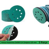 Venoa Paslanmaz Metal Ahşap Delikli Cırt Zımpara Kağıdı 125 mm 5 Parça 80 Kum